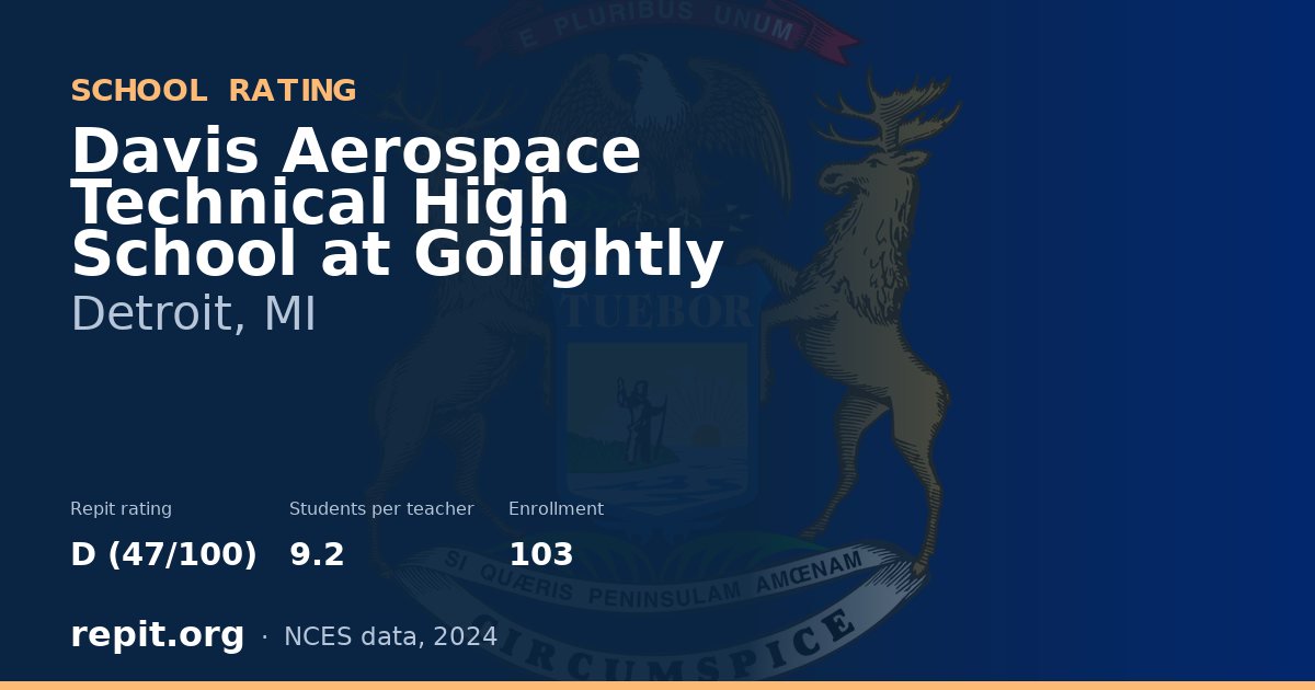 Davis Aerospace Technical High School at Golightly, Detroit, MI — Repit school rating D (47/100)