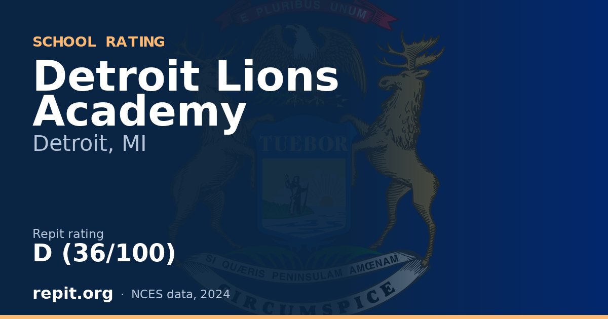 Detroit Lions Academy, Detroit, MI — Repit school rating D (36/100)