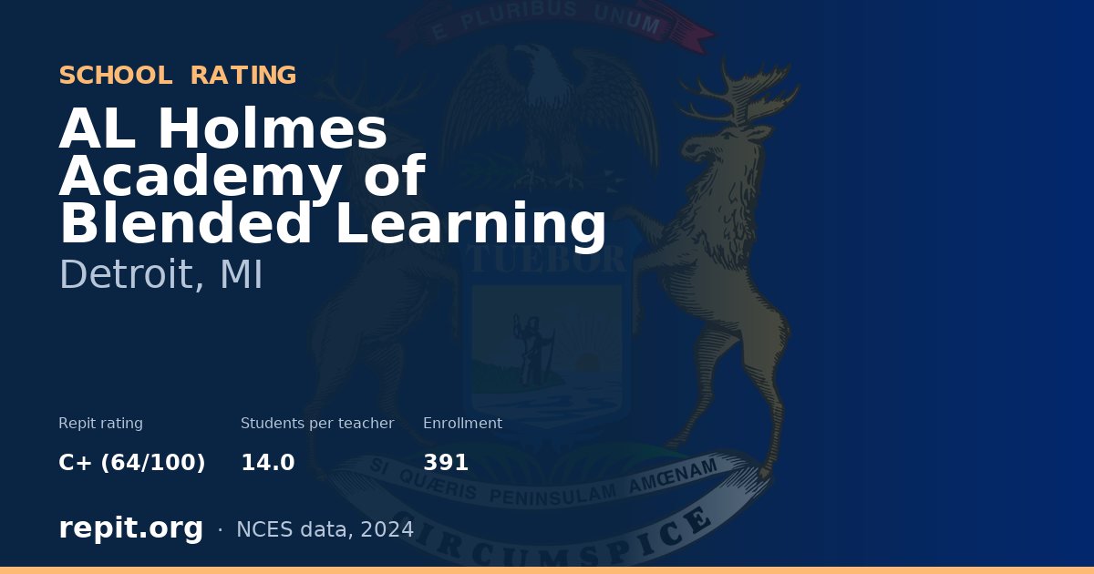 AL Holmes Academy of Blended Learning, Detroit, MI — Repit school rating C+ (64/100)