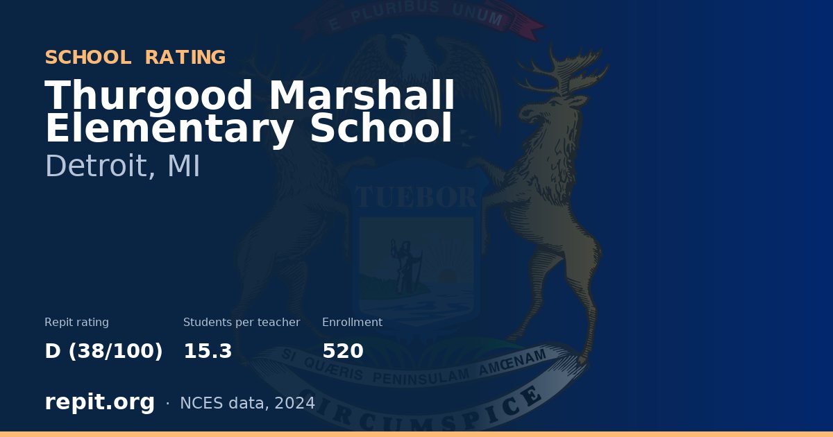 Thurgood Marshall Elementary School, Detroit, MI — Repit school rating D (38/100)