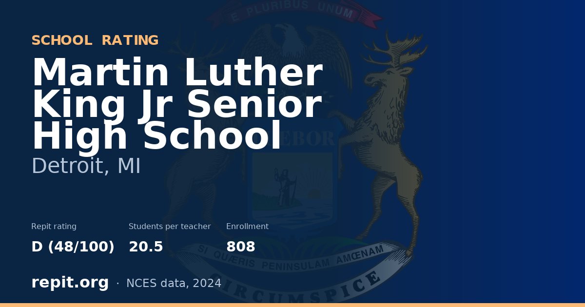 Martin Luther King Jr Senior High School, Detroit, MI — Repit school rating D (48/100)