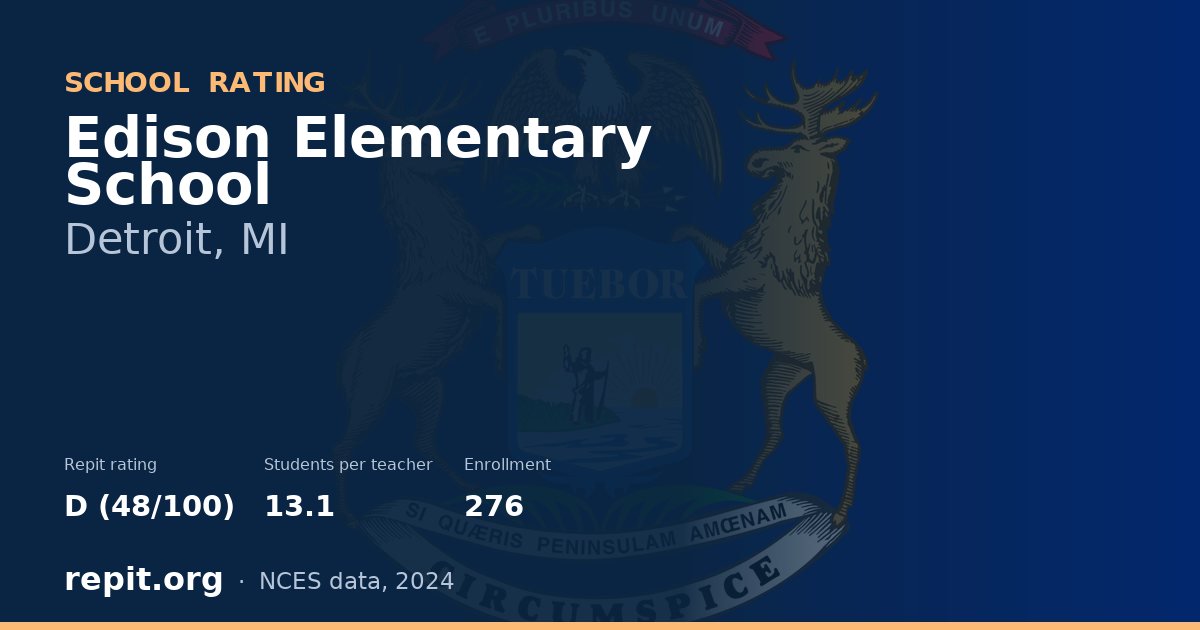 Edison Elementary School, Detroit, MI — Repit school rating D (48/100)