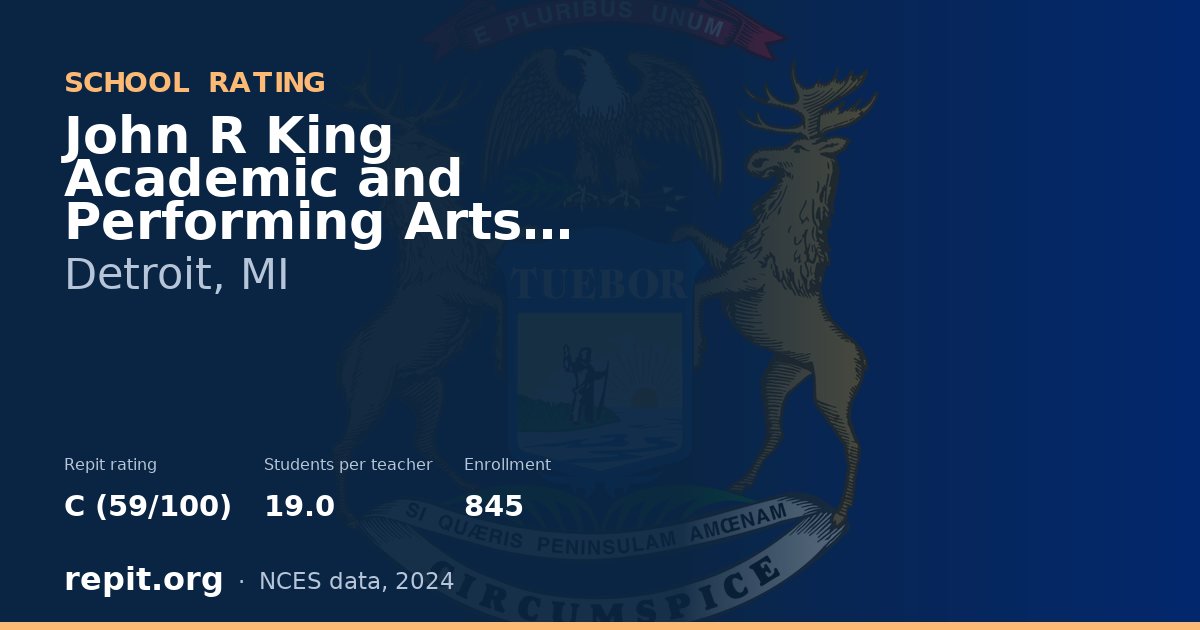 John R King Academic and Performing Arts Academy, Detroit, MI — Repit school rating C (59/100)