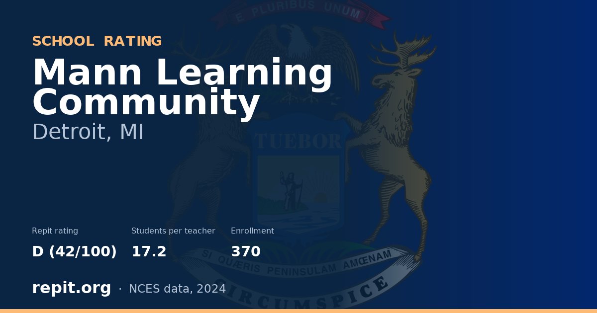 Mann Learning Community, Detroit, MI — Repit school rating D (42/100)