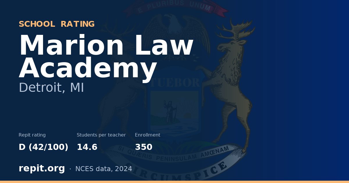 Marion Law Academy, Detroit, MI — Repit school rating D (42/100)