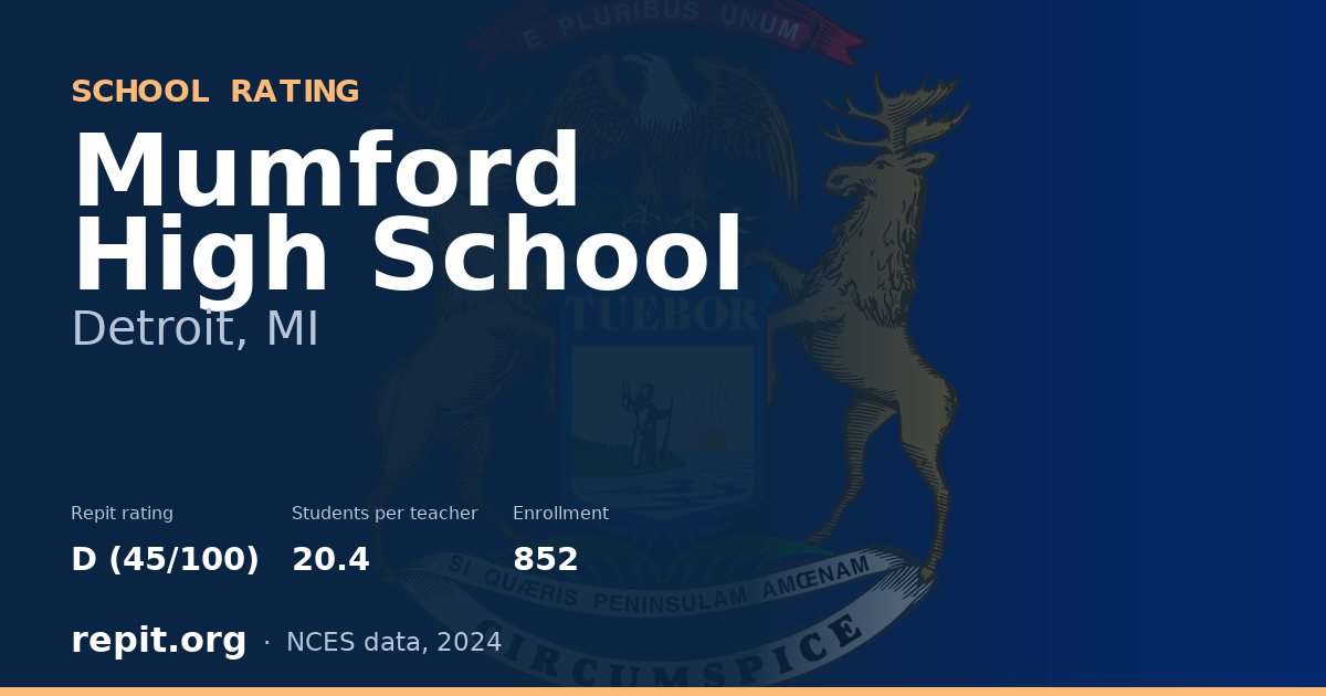 Mumford High School, Detroit, MI — Repit school rating D (45/100)