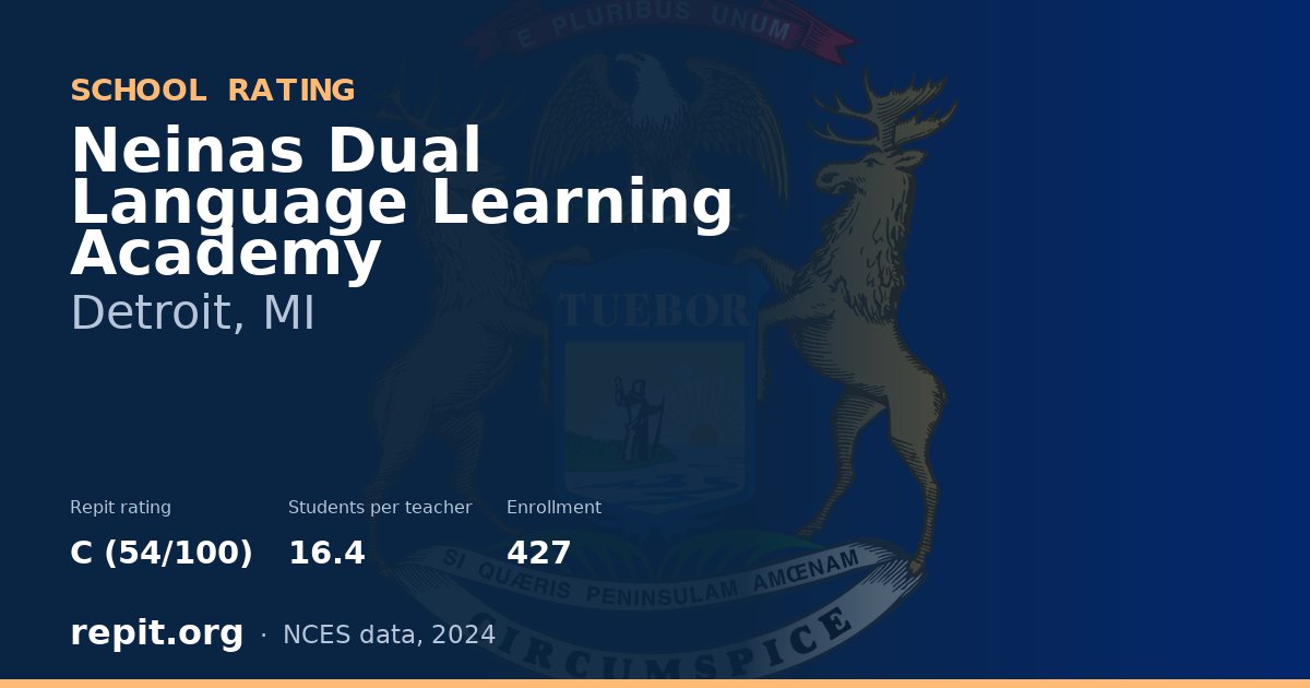 Neinas Dual Language Learning Academy, Detroit, MI — Repit school rating C (54/100)