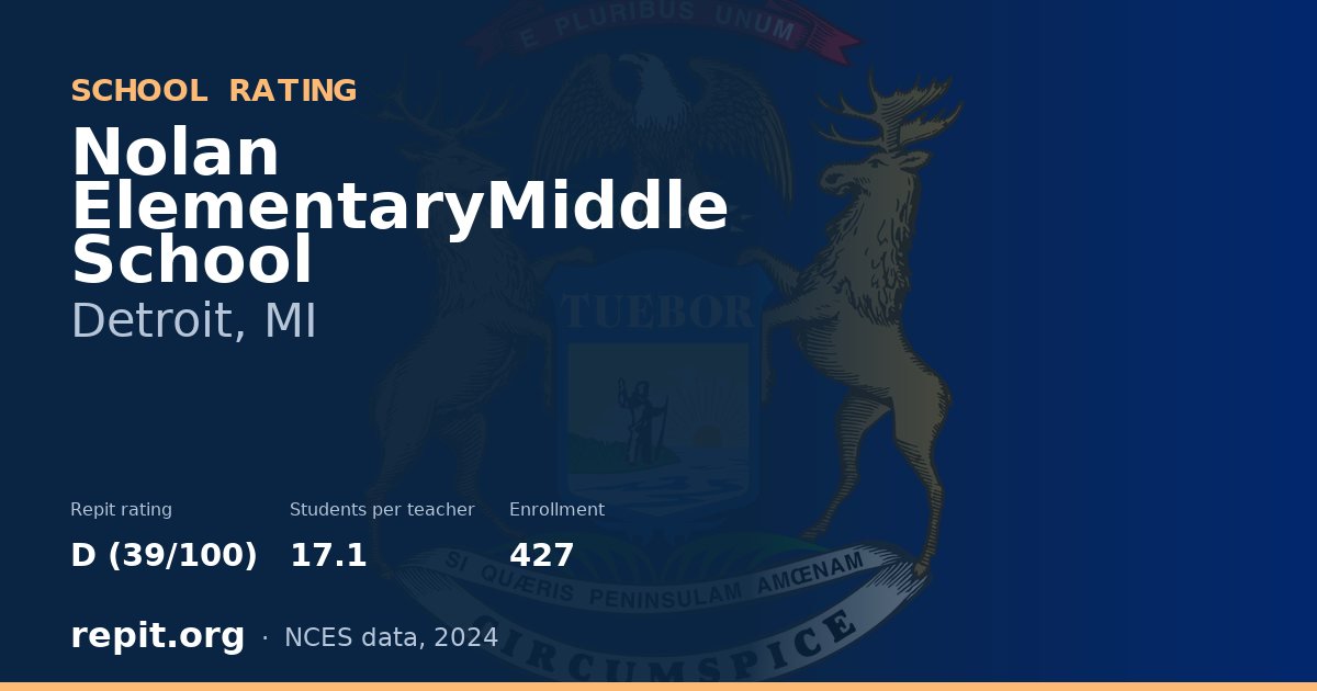 Nolan ElementaryMiddle School, Detroit, MI — Repit school rating D (39/100)