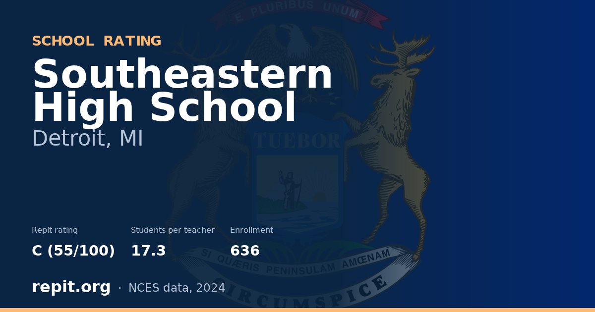 Southeastern High School, Detroit, MI — Repit school rating C (55/100)