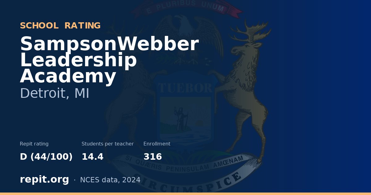 SampsonWebber Leadership Academy, Detroit, MI — Repit school rating D (44/100)