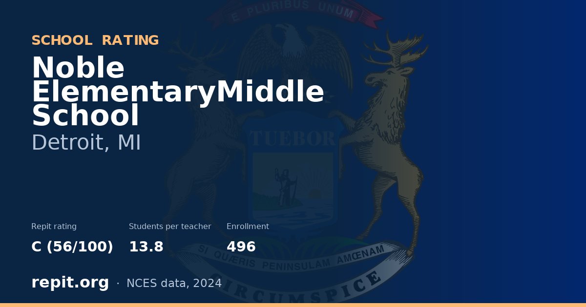 Noble ElementaryMiddle School, Detroit, MI — Repit school rating C (56/100)
