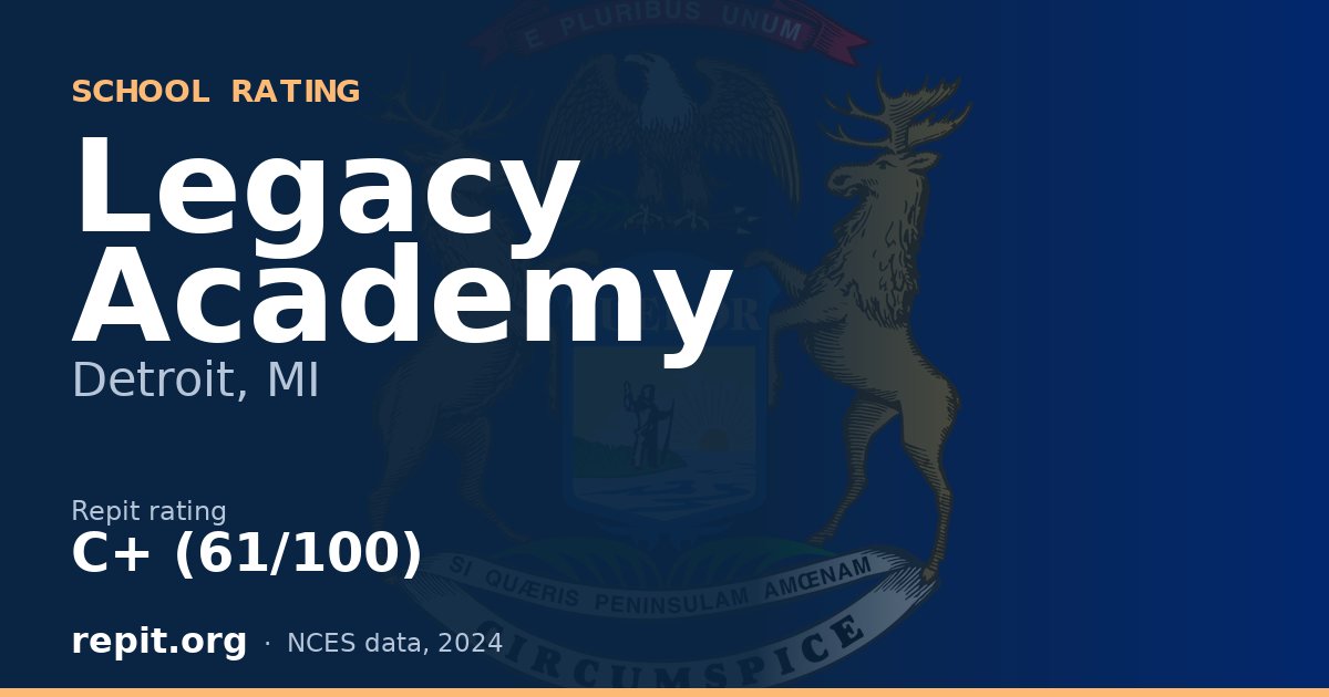 Legacy Academy, Detroit, MI — Repit school rating C+ (61/100)