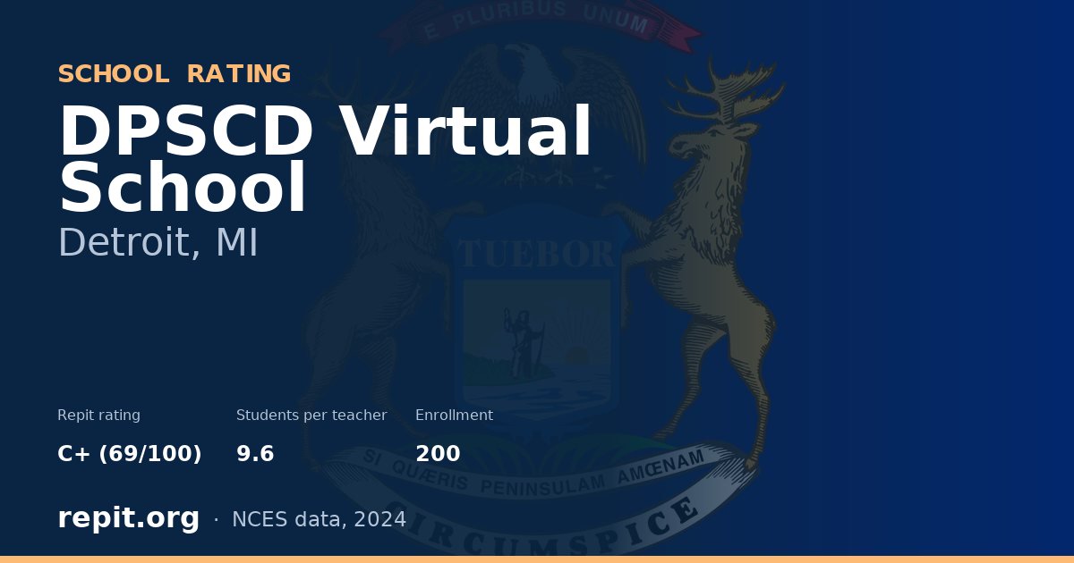 DPSCD Virtual School, Detroit, MI — Repit school rating C+ (69/100)