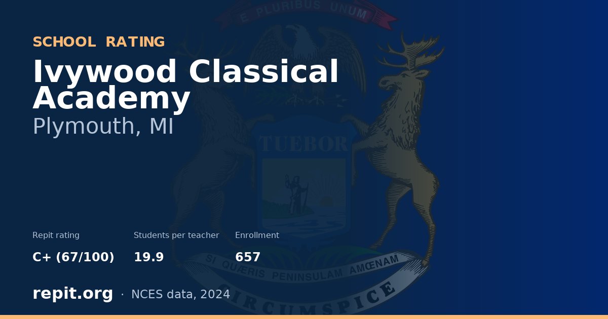 Ivywood Classical Academy, Plymouth, MI — Repit school rating C+ (67/100)