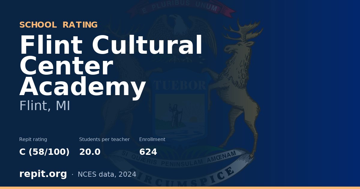 Flint Cultural Center Academy, Flint, MI — Repit school rating C (58/100)