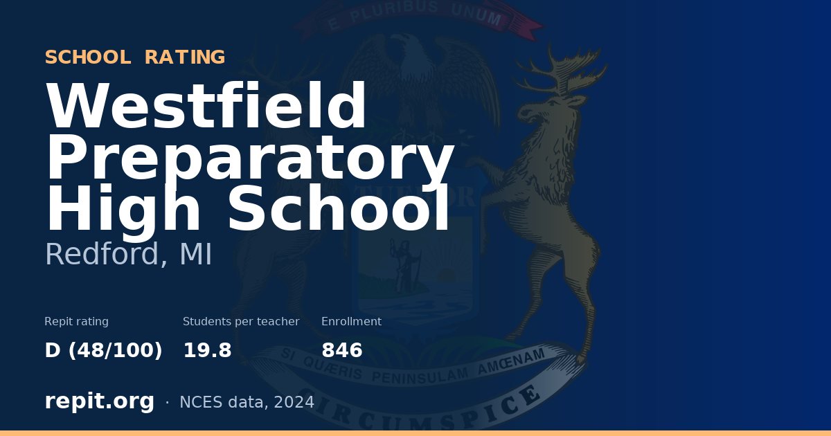 Westfield Preparatory High School, Redford, MI — Repit school rating D (48/100)