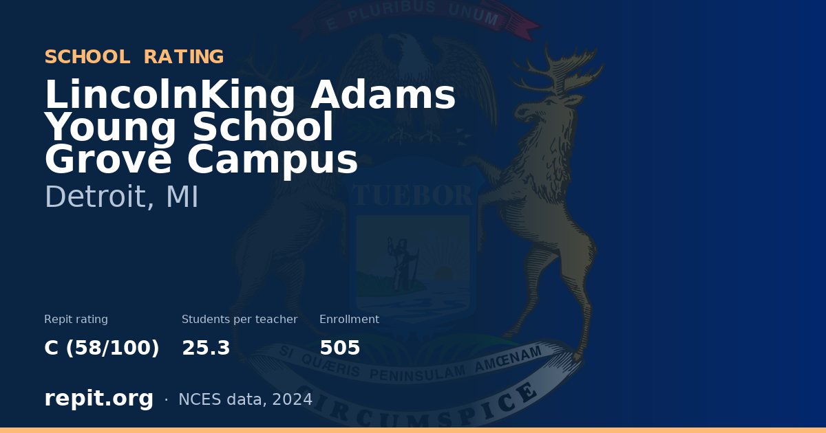 LincolnKing Adams Young School Grove Campus, Detroit, MI — Repit school rating C (58/100)