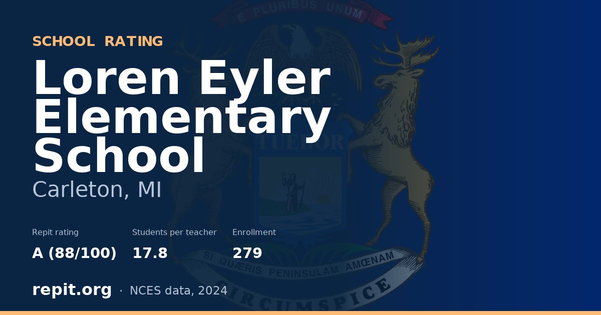 Loren Eyler Elementary School, Carleton, MI — Repit school rating A (88/100)