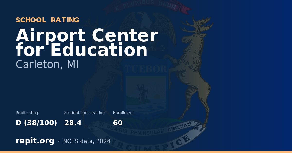 Airport Center for Education, Carleton, MI — Repit school rating D (38/100)