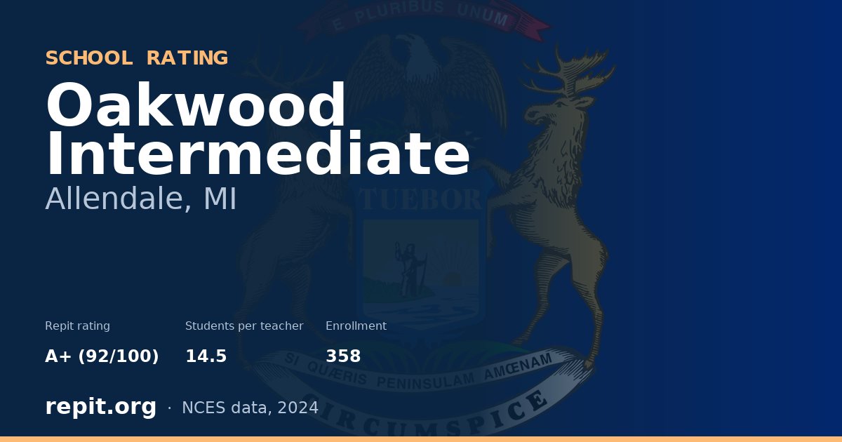 Oakwood Intermediate, Allendale, MI — Repit school rating A+ (92/100)