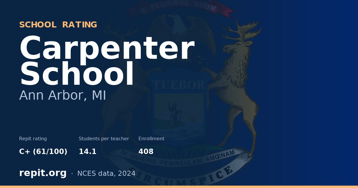 Carpenter School, Ann Arbor, MI — Repit school rating C+ (61/100)