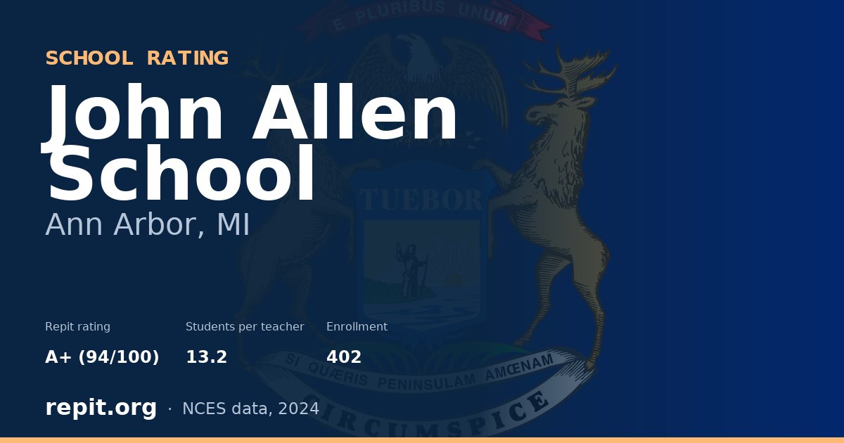 John Allen School, Ann Arbor, MI — Repit school rating A+ (94/100)