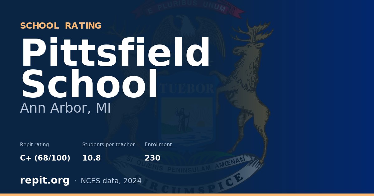 Pittsfield School, Ann Arbor, MI — Repit school rating C+ (68/100)