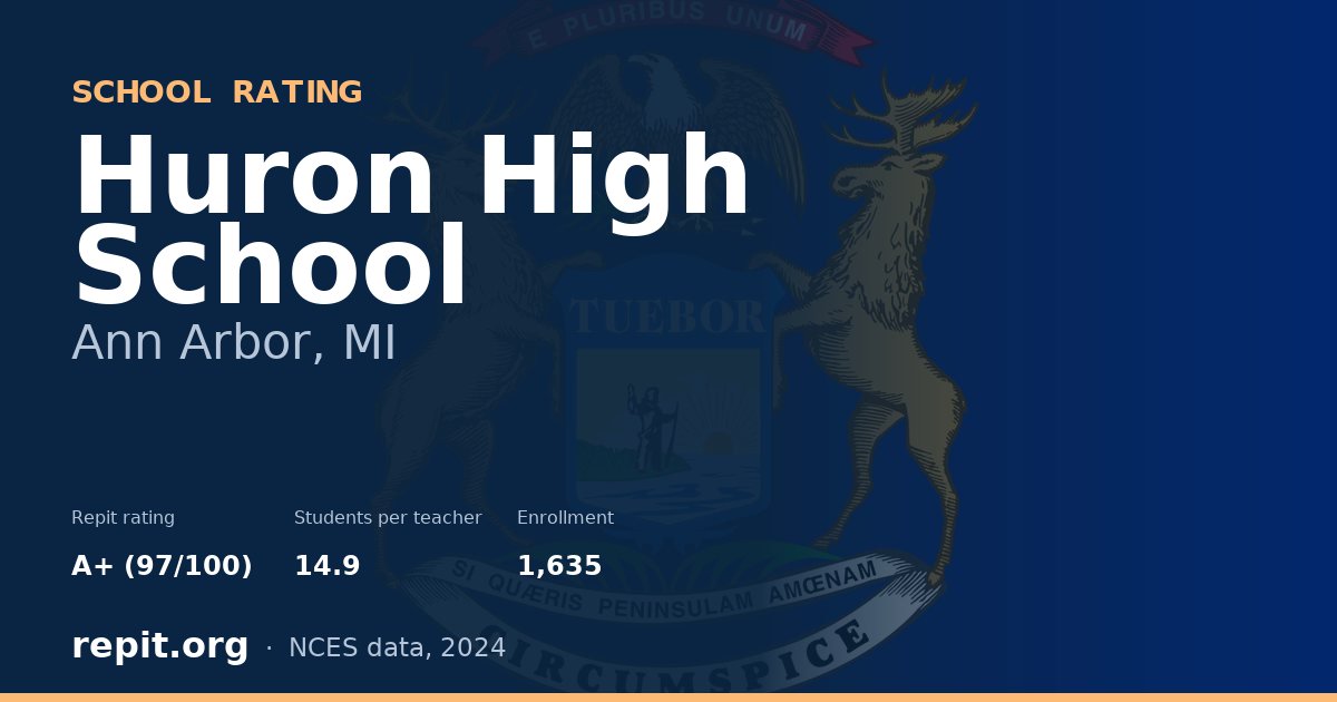 Huron High School, Ann Arbor, MI — Repit school rating A+ (97/100)