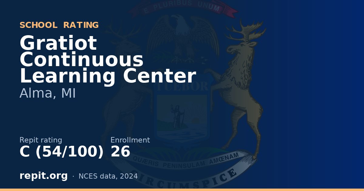 Gratiot Continuous Learning Center, Alma, MI — Repit school rating C (54/100)