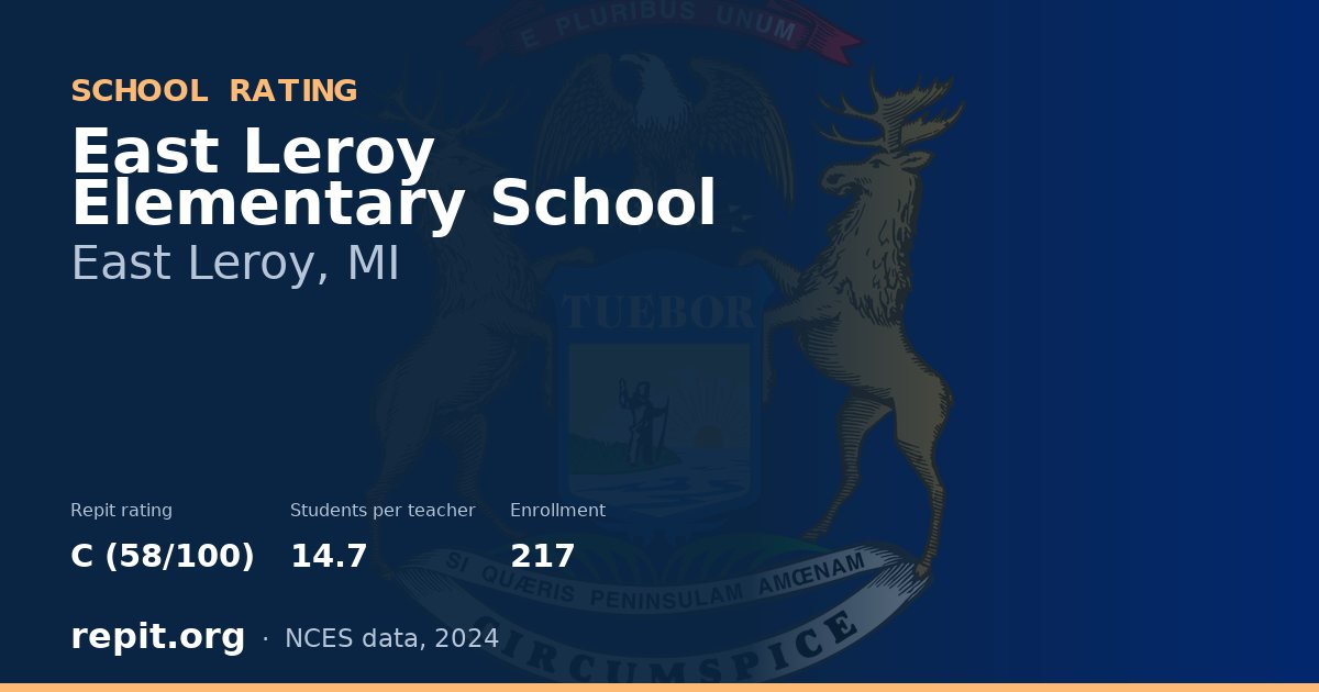 East Leroy Elementary School, East Leroy, MI — Repit school rating C (58/100)