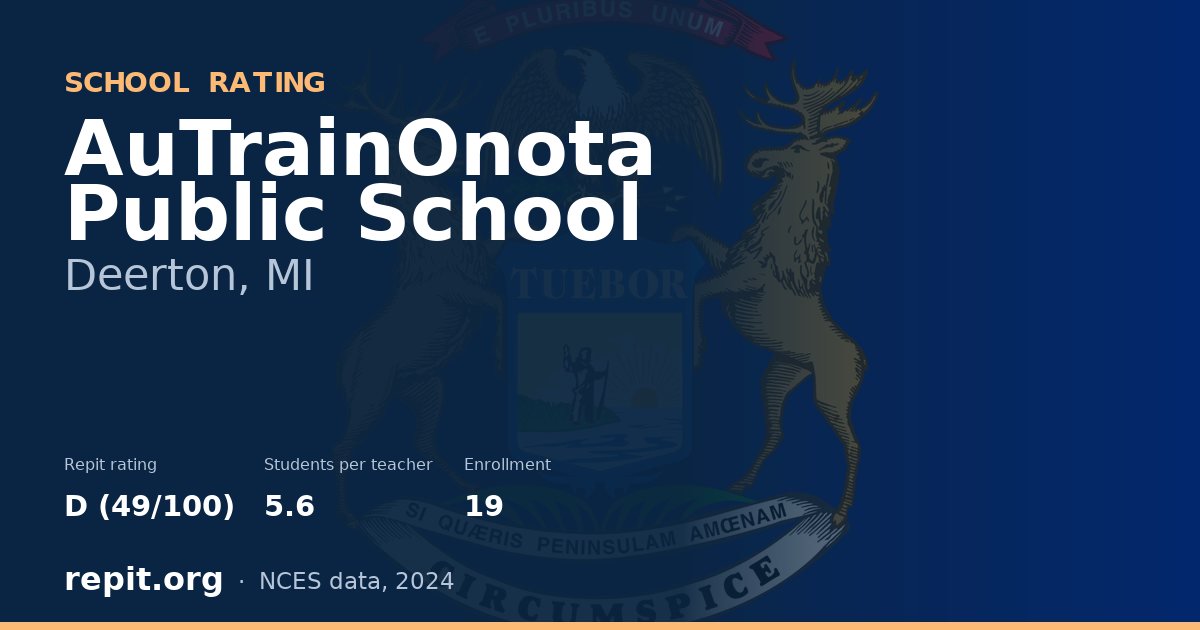 AuTrainOnota Public School, Deerton, MI — Repit school rating D (49/100)