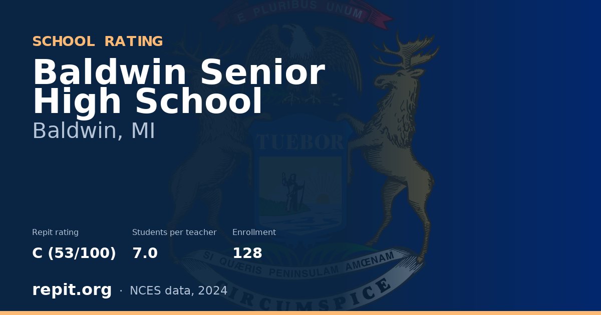 Baldwin Senior High School, Baldwin, MI — Repit school rating C (53/100)
