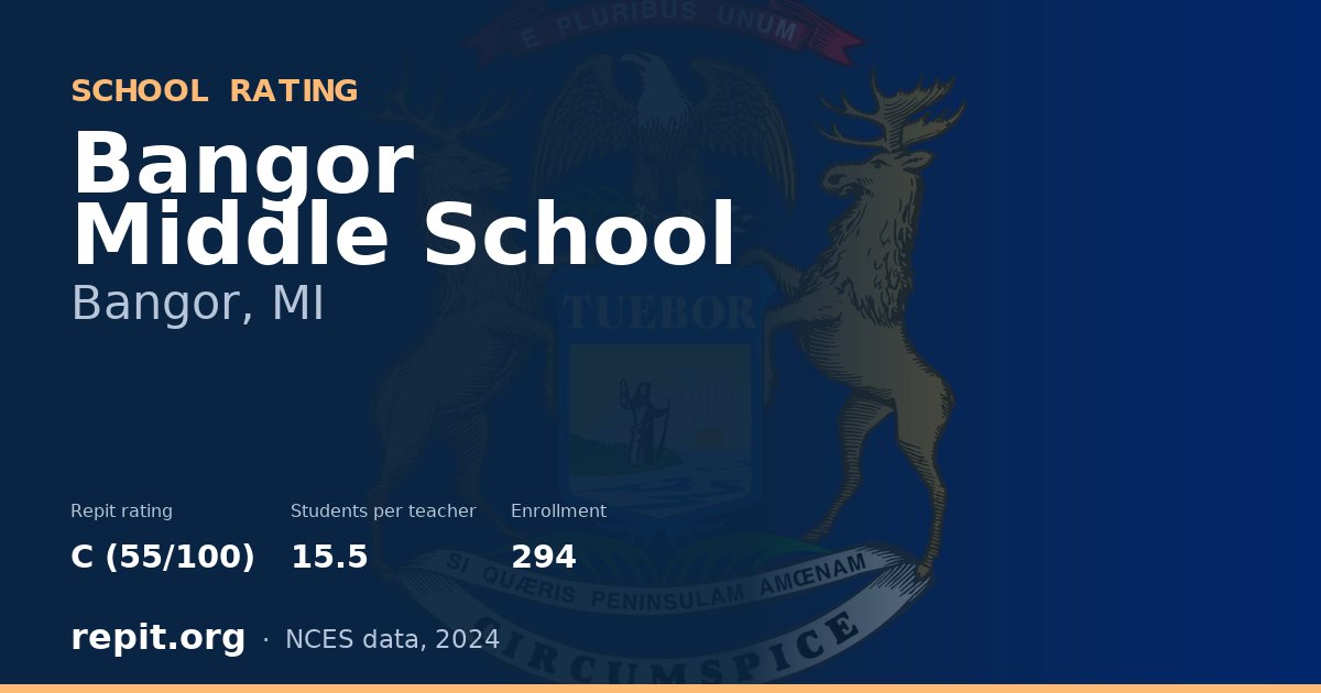 Bangor Middle School, Bangor, MI — Repit school rating C (55/100)