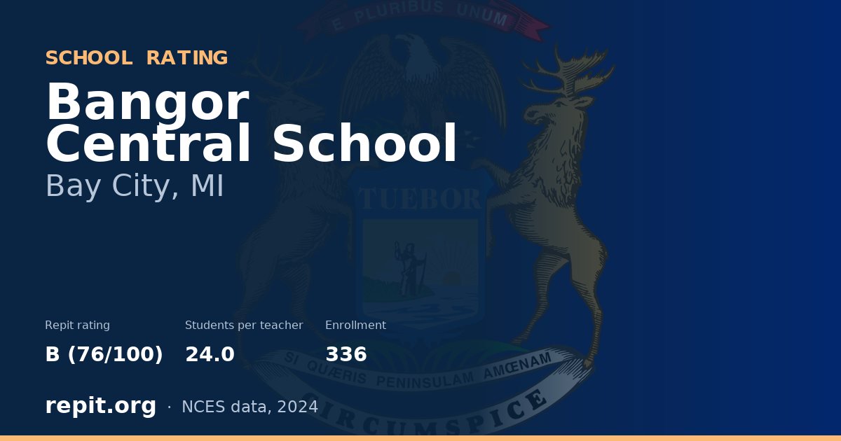 Bangor Central School, Bay City, MI — Repit school rating B (76/100)