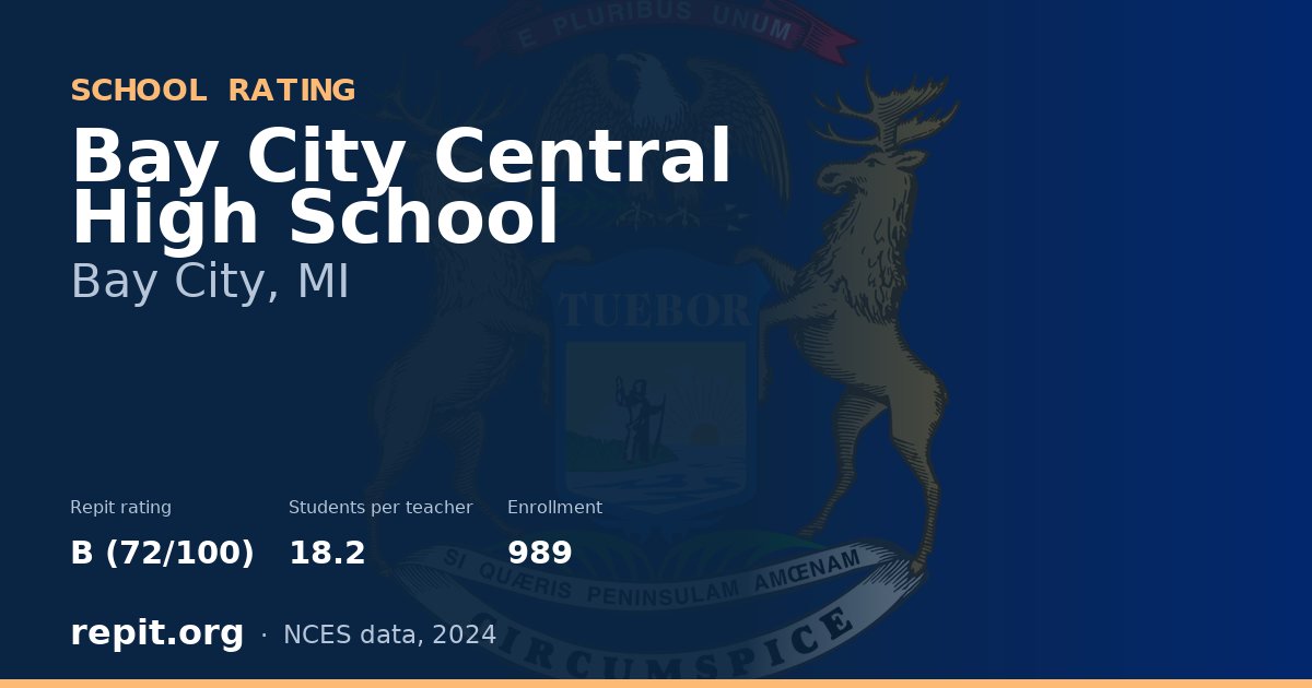 Bay City Central High School, Bay City, MI — Repit school rating B (72/100)