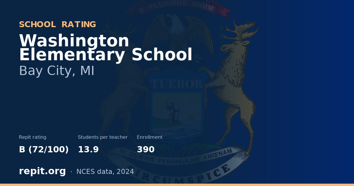 Washington Elementary School, Bay City, MI — Repit school rating B (72/100)