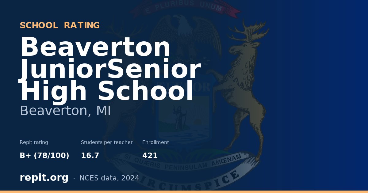 Beaverton JuniorSenior High School, Beaverton, MI — Repit school rating B+ (78/100)