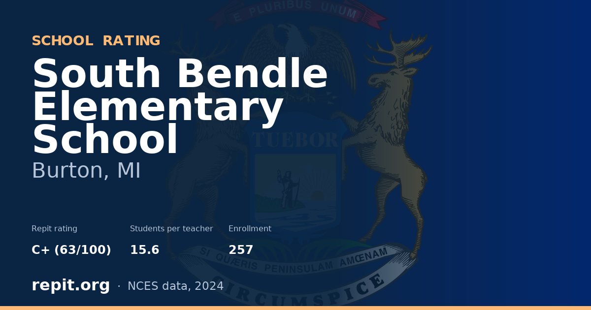 South Bendle Elementary School, Burton, MI — Repit school rating C+ (63/100)