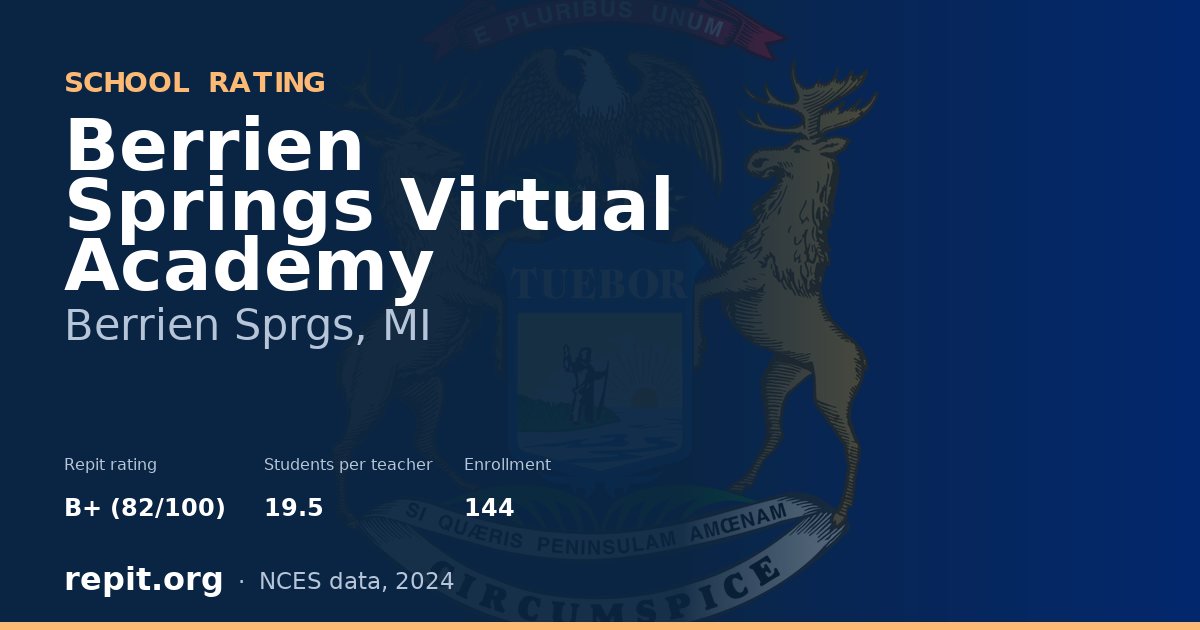 Berrien Springs Virtual Academy, Berrien Sprgs, MI — Repit school rating B+ (82/100)