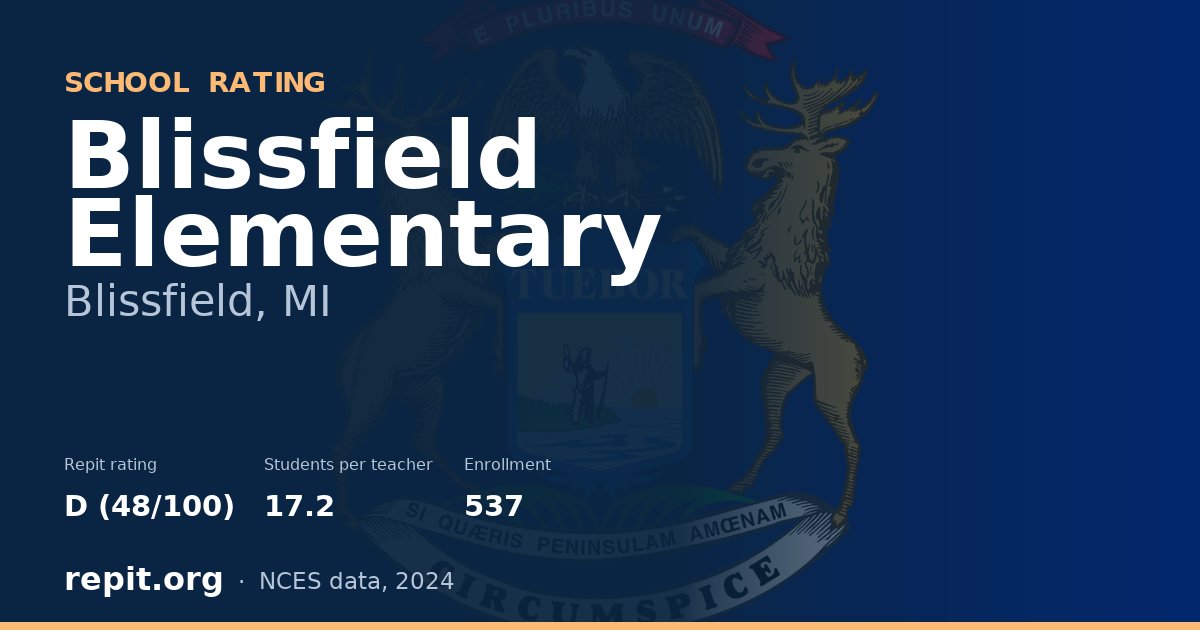 Blissfield Elementary, Blissfield, MI — Repit school rating D (48/100)