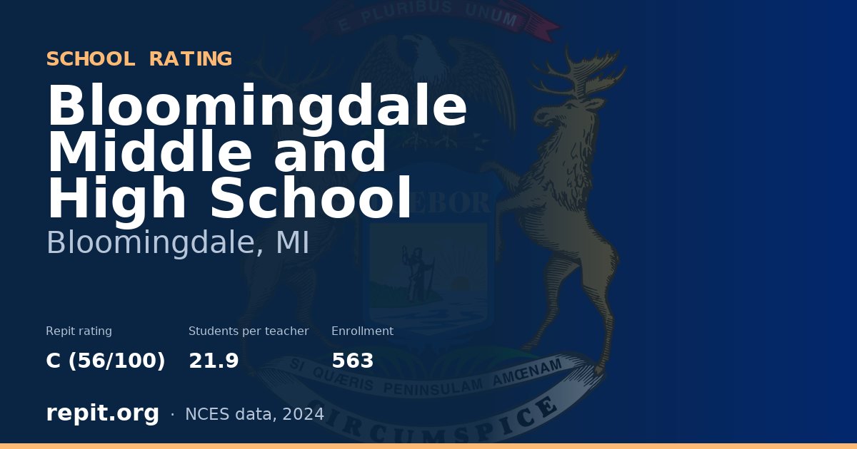 Bloomingdale Middle and High School, Bloomingdale, MI — Repit school rating C (56/100)