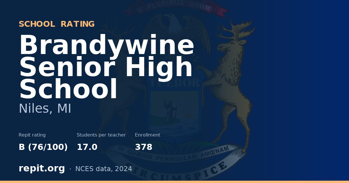 Brandywine Senior High School, Niles, MI — Repit school rating B (76/100)