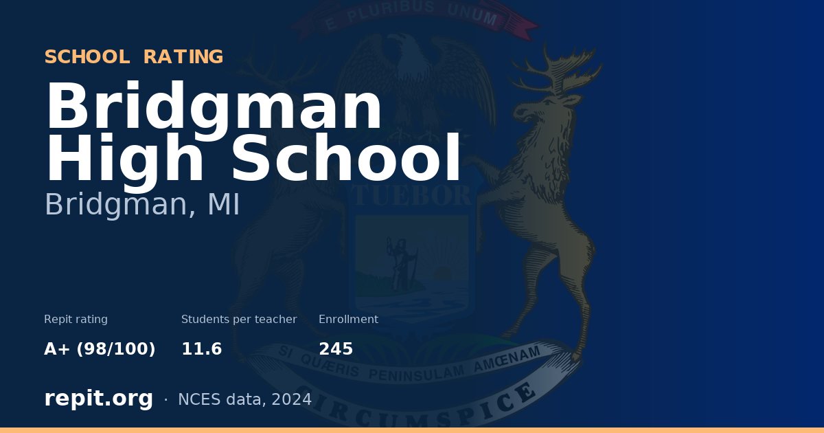 Bridgman High School, Bridgman, MI — Repit school rating A+ (98/100)