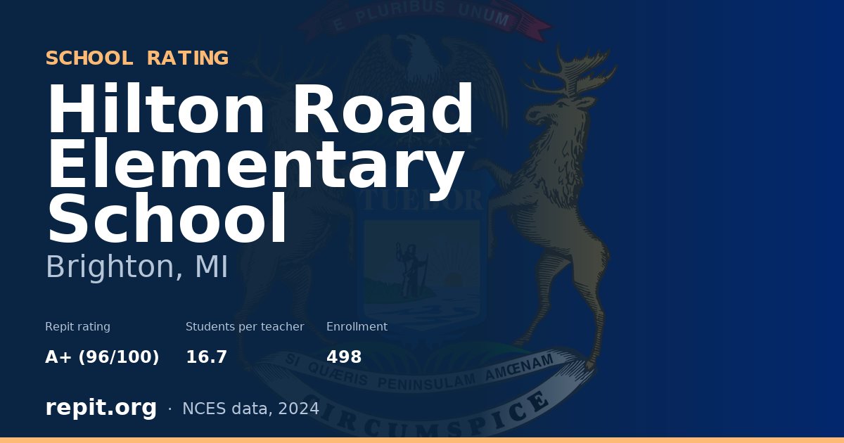 Hilton Road Elementary School, Brighton, MI — Repit school rating A+ (96/100)