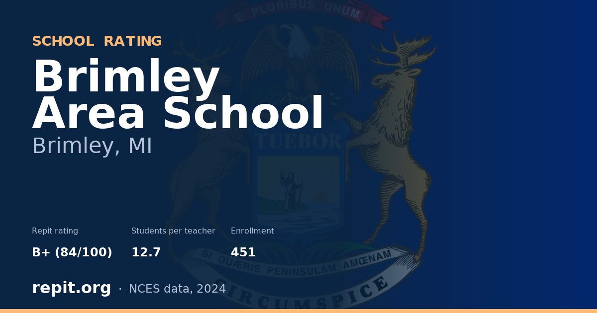 Brimley Area School, Brimley, MI — Repit school rating B+ (84/100)