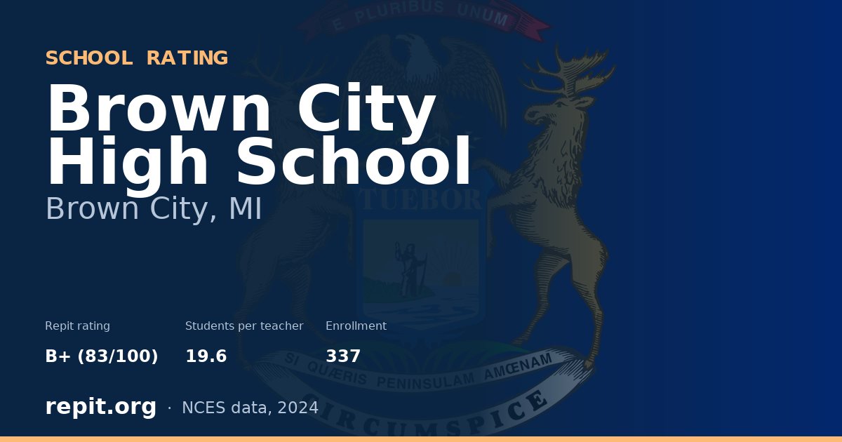 Brown City High School, Brown City, MI — Repit school rating B+ (83/100)