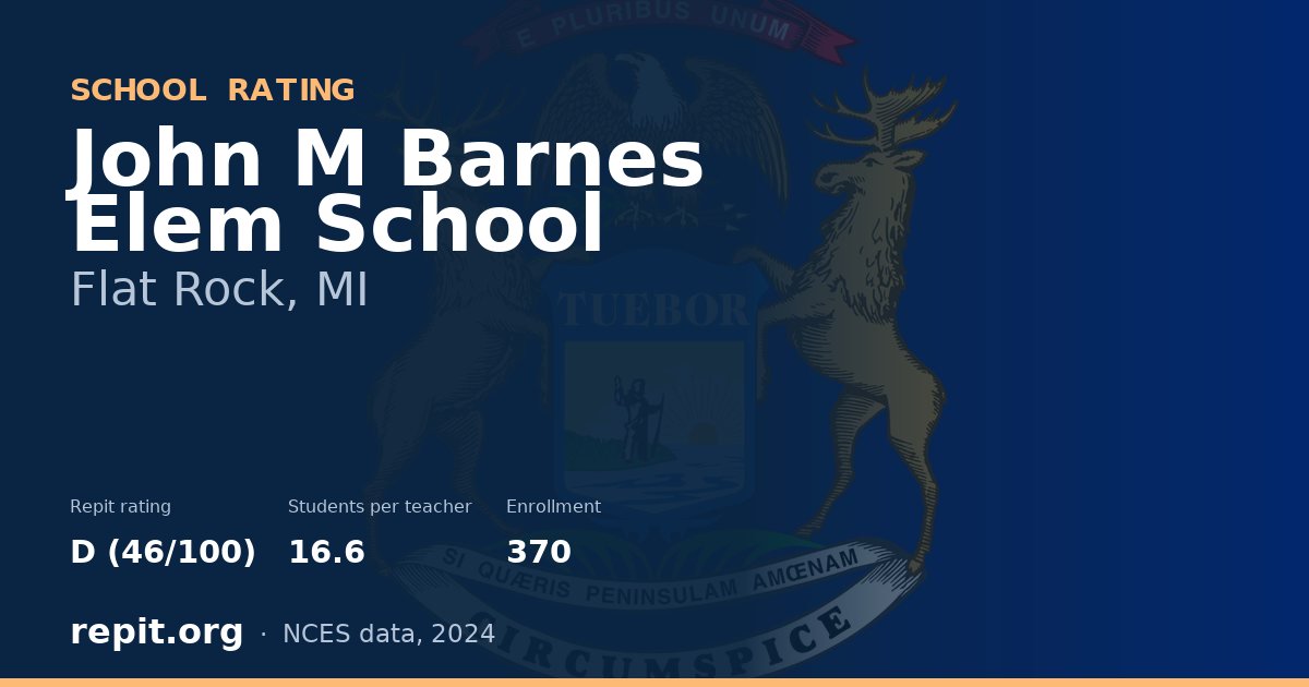 John M Barnes Elem School, Flat Rock, MI — Repit school rating D (46/100)