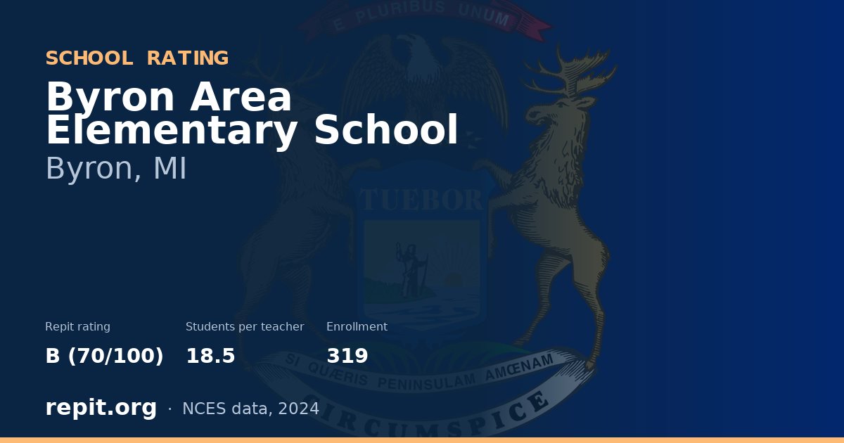 Byron Area Elementary School, Byron, MI — Repit school rating B (70/100)