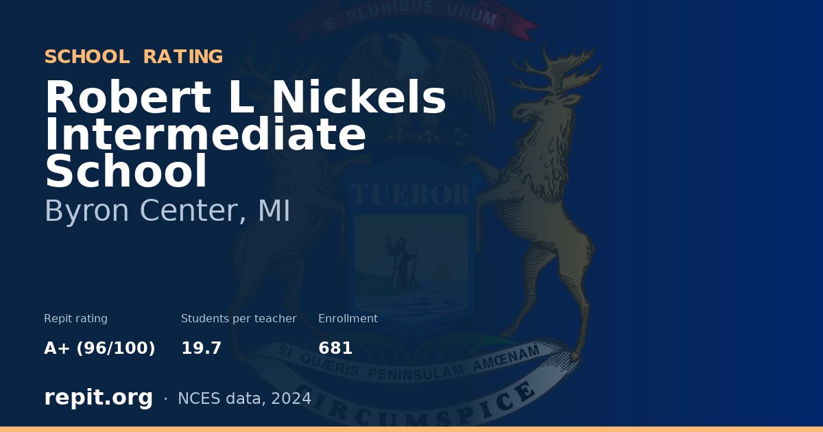 Robert L Nickels Intermediate School, Byron Center, MI — Repit school rating A+ (96/100)