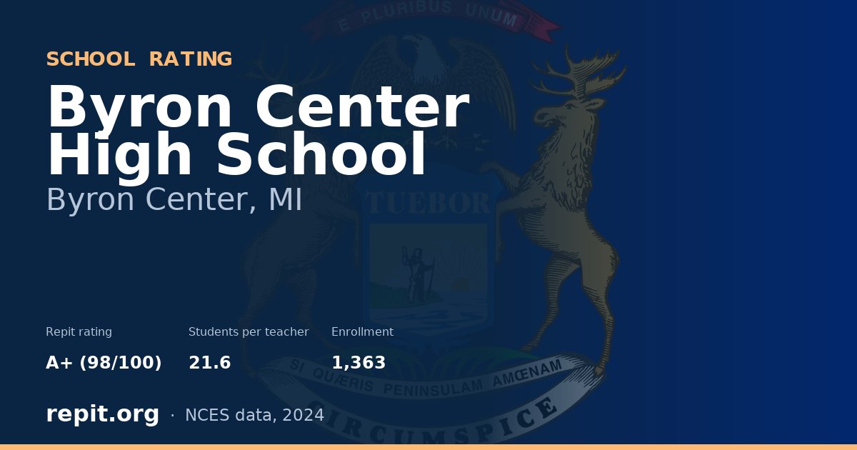 Byron Center High School, Byron Center, MI — Repit school rating A+ (98/100)